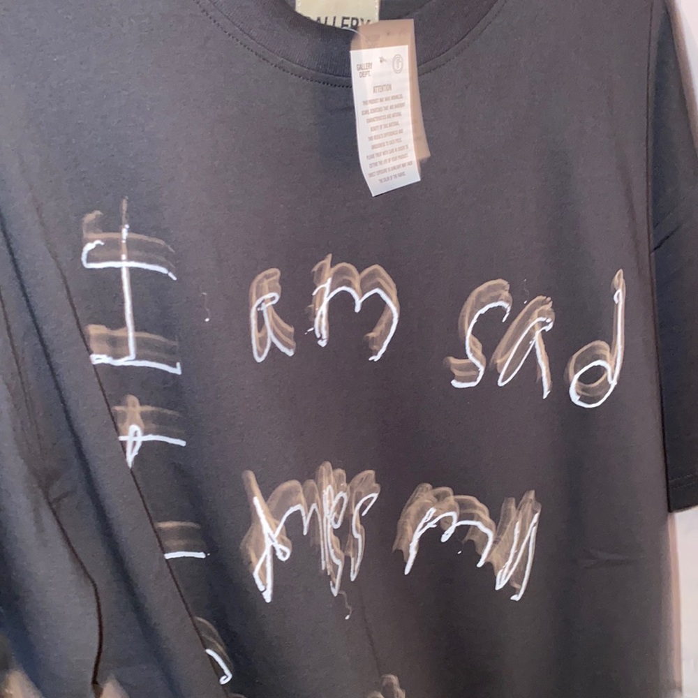 NWT RARE gallery dept. Boxy ANTIQUE BLACK handwritten “I m sad I miss my friends - Picture 13 of 17